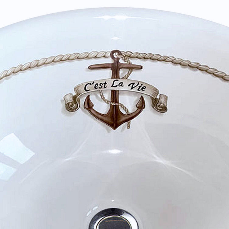 Nautical Life Hand-Painted Sink - Nautical Luxuries
