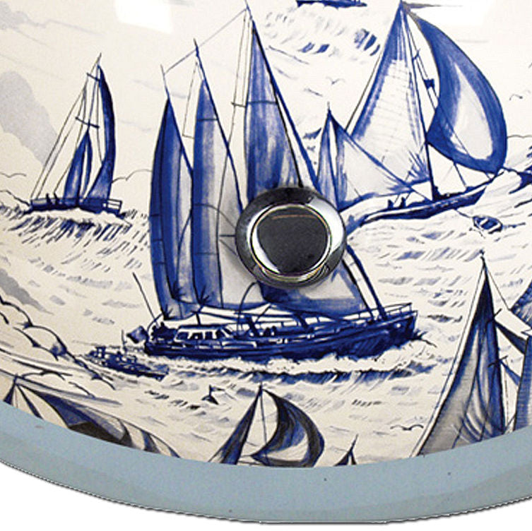 Regatta Sailing Hand-Painted Sink In Blue - Nautical Luxuries