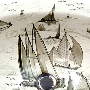 Regatta Sailing Hand-Painted Sink In Gray - Nautical Luxuries