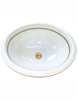 Burnished Gold Rope Hand-Painted Sink - Nautical Luxuries