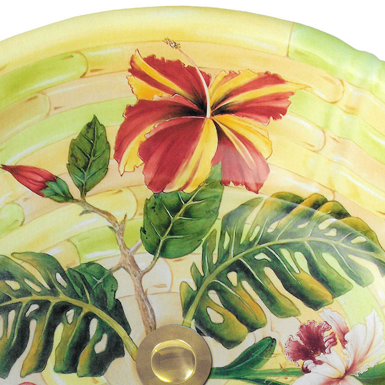 Tropical Hibiscus Coastal Sink - Nautical Luxuries