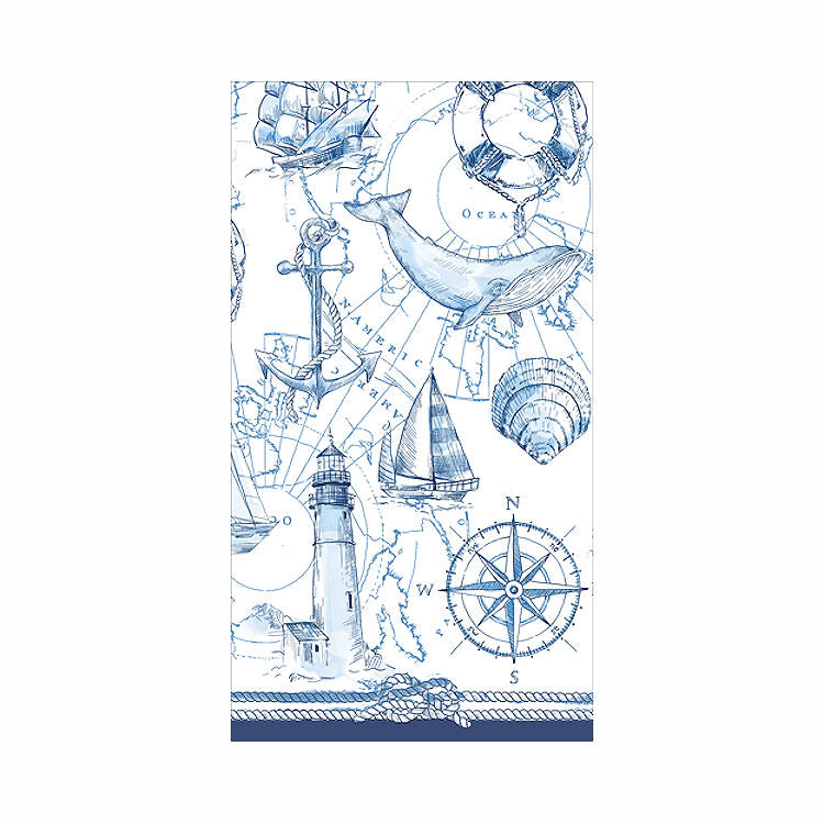 Luxury Disposables Hand Towels/Maritime Icons - Nautical Luxuries