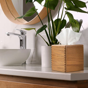 Yachting Teak Collection Cube Tissue Box Holder - Nautical Luxuries