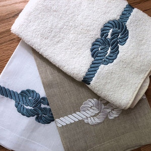 Nautical Knot Linen Hand Towels - Nautical Luxuries
