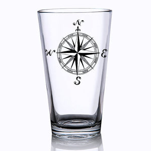 Vintage Compass Rose Glass Barware - Nautical Luxuries