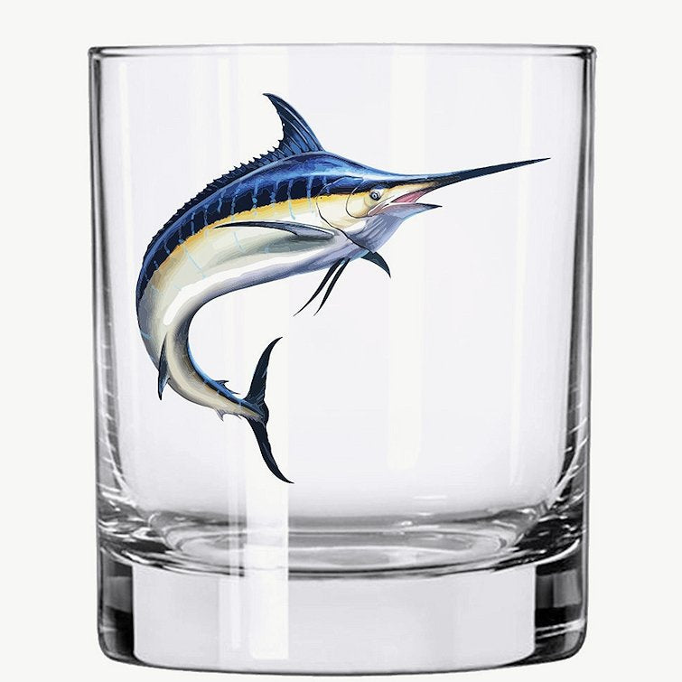 Blue Marlin Glass Barware - Nautical Luxuries