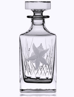 Sea Creatures Hand Engraved Varga Crystal Barware - Nautical Luxuries