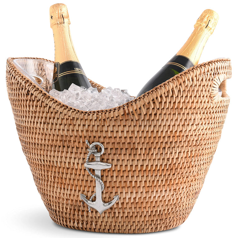 Windjammer Wicker Collection Wine/Champagne Basket - Nautical Luxuries