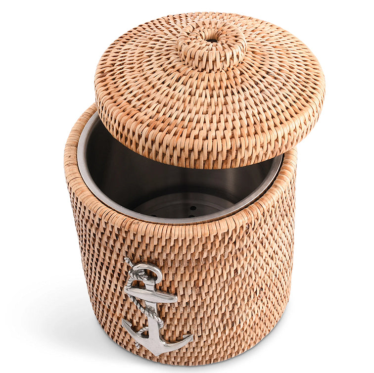 Windjammer Wicker Collection Lidded Ice Bucket - Nautical Luxuries