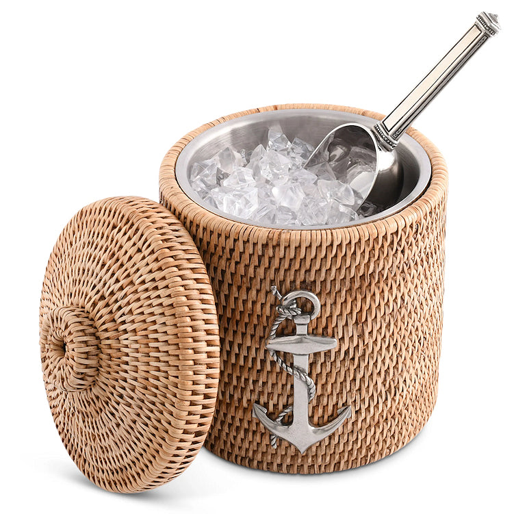 Windjammer Wicker Collection Lidded Ice Bucket - Nautical Luxuries