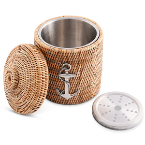 Windjammer Wicker Collection Lidded Ice Bucket - Nautical Luxuries