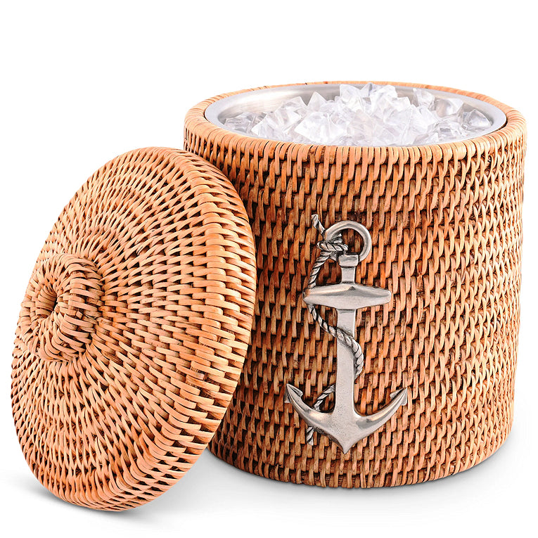 Windjammer Wicker Collection Lidded Ice Bucket - Nautical Luxuries