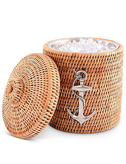 Windjammer Wicker Collection Lidded Ice Bucket - Nautical Luxuries