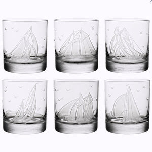 Golden Age of Yachting Hand-Engraved Bohemian Crystal - Nautical Luxuries