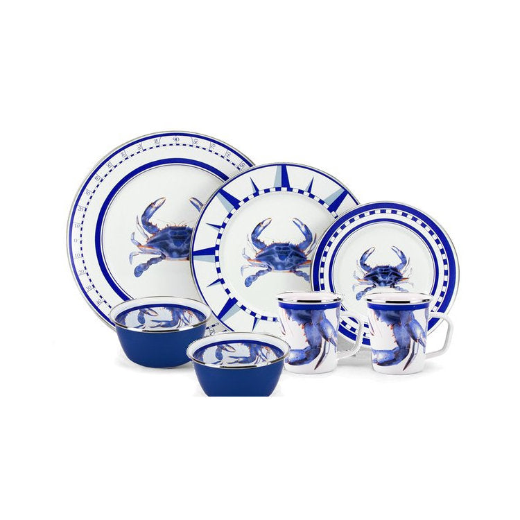 Blue Crab Porcelain Enamelware Dinnerware - Nautical Luxuries