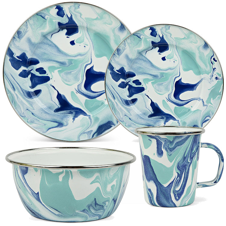 Clear Lake Porcelain Enamelware Dinnerware - Nautical Luxuries