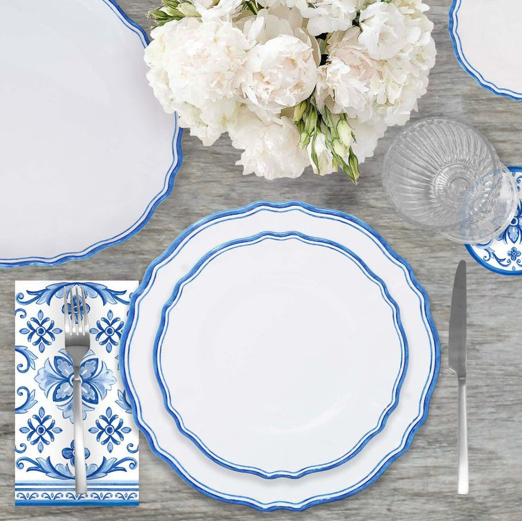 French Country Bleu Melamine Dinnerware Set - Nautical Luxuries