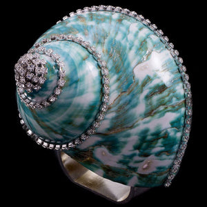 Swarovski Crystal Jade Turbo Shell Napkin Ring Set - Nautical Luxuries