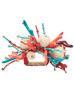 Caribe Splash Beaded Napkin Ring Set - Nautical Luxuries