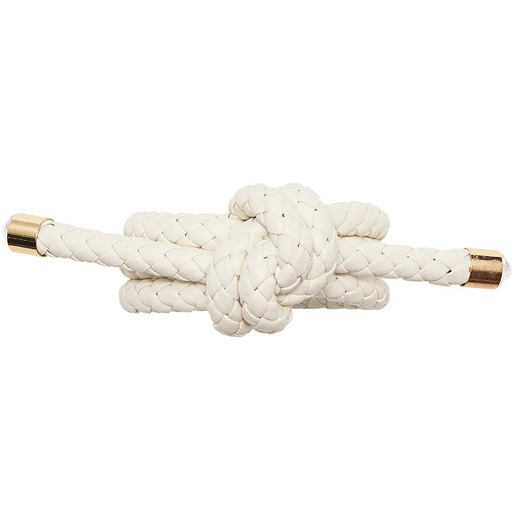 Yacht Knot 4-Pc. Braided Leather Napkin Ring Sets - Nautical Luxuries