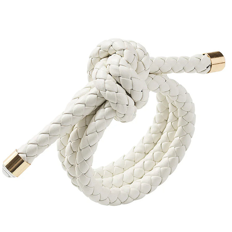 Yacht Knot 4-Pc. Braided Leather Napkin Ring Sets - Nautical Luxuries