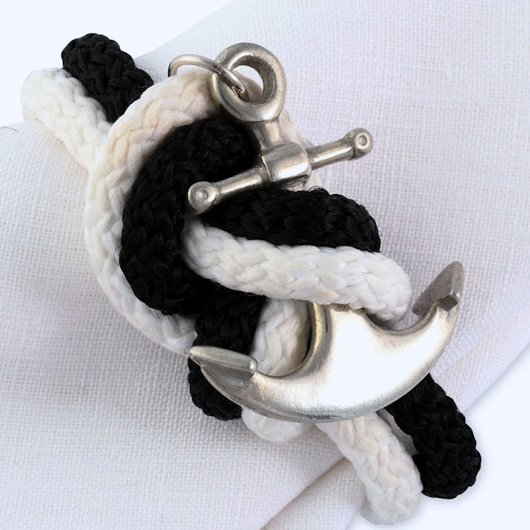 Rope Twist Anchor Napkin Ring Set - Nautical Luxuries