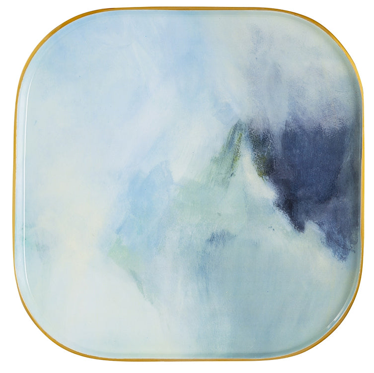 Bluewater Abstract Enameled Tray Set