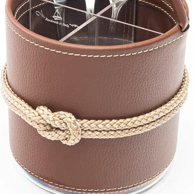 Euro Yachting Faux Leather Flatware Caddy - Nautical Luxuries