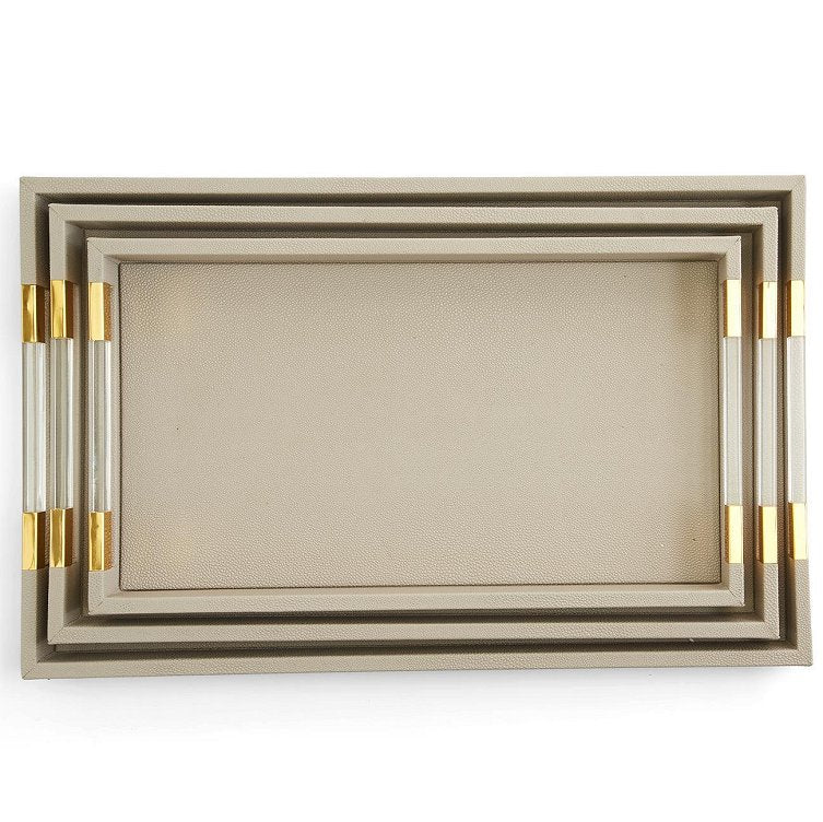 Superyacht Stingray Taupe Serving/Bar Tray Set - Nautical Luxuries