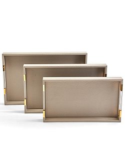 Superyacht Stingray Taupe Serving/Bar Tray Set