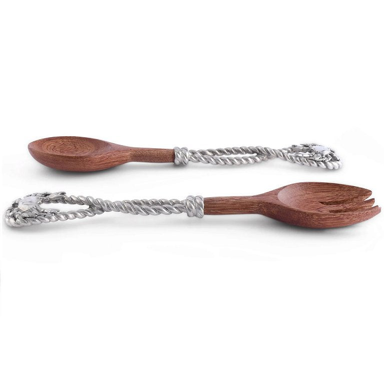 Coastal Crab Wood Serving Set