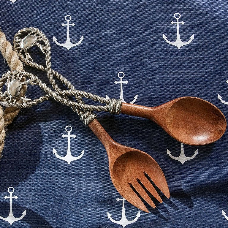 Coastal Crab Wood Serving Set - Nautical Luxuries