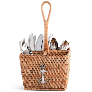 Windjammer Wicker Collection Flatware Caddy - Nautical Luxuries