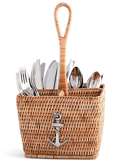 Windjammer Wicker Collection Flatware Caddy - Nautical Luxuries