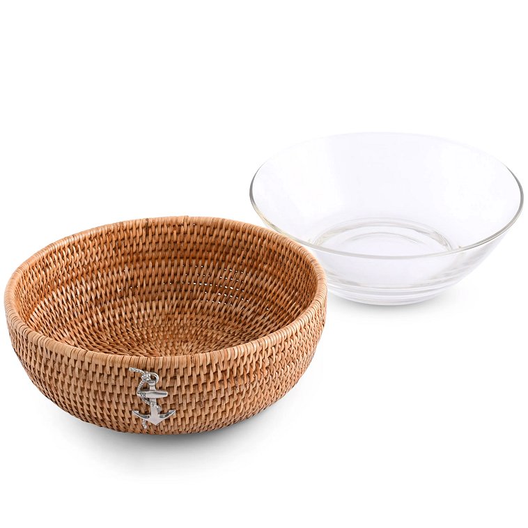 Windjammer Wicker Collection Round Serving Bowl - Nautical Luxuries