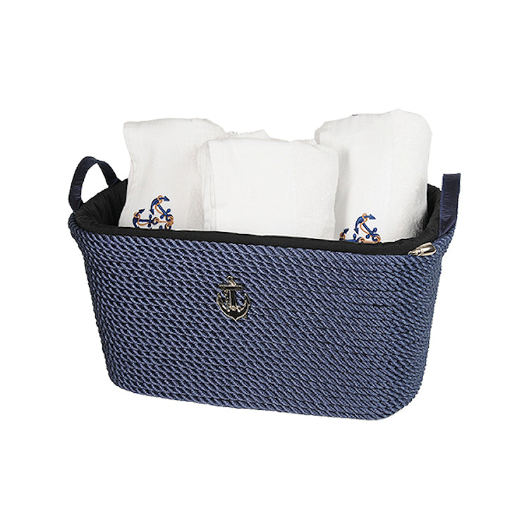 Maritimo Collection Nautical Rope Laundry/Towel Basket - Nautical Luxuries