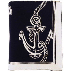 Nautical Anchors Medium Weight Cotton Throws - Nautical Luxuries