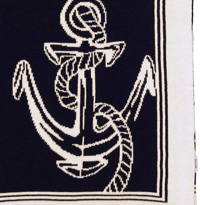 Nautical Anchors Medium Weight Cotton Throws - Nautical Luxuries