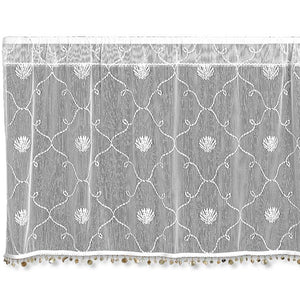 Beach Trellis Shell Trim Sheer Curtain Panel Sets