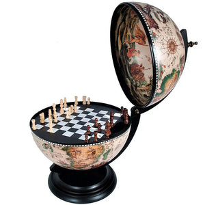 Old World Globe Tabletop Chess Set