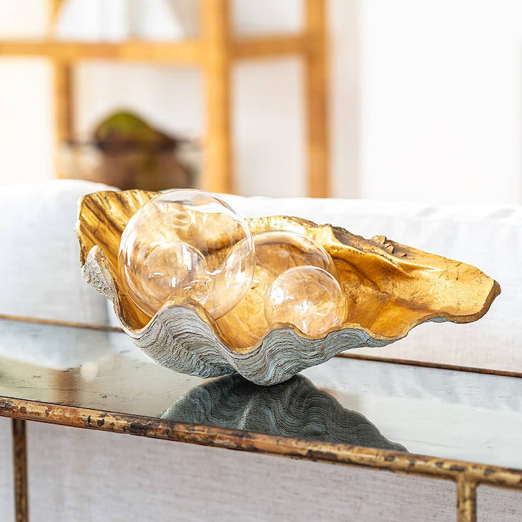 Golden Luxury Clamshell Display Bowl