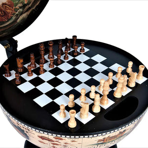 Old World Globe Tabletop Chess Set