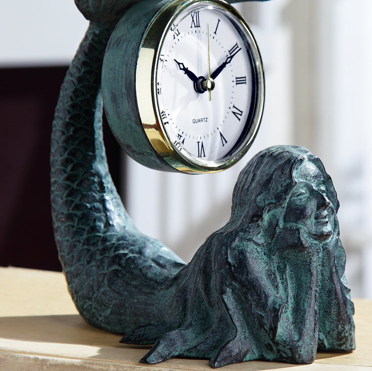 Mermaid Daydreams Table Clock - Nautical Luxuries