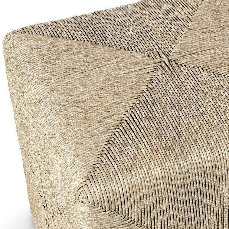 Hamptons Faux Wicker Outdoor Hassock - Nautical Luxuries