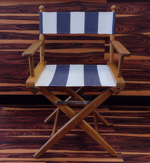 Yachting Teak Collection Sunbrella® Stripe Director's Chair - Nautical Luxuries