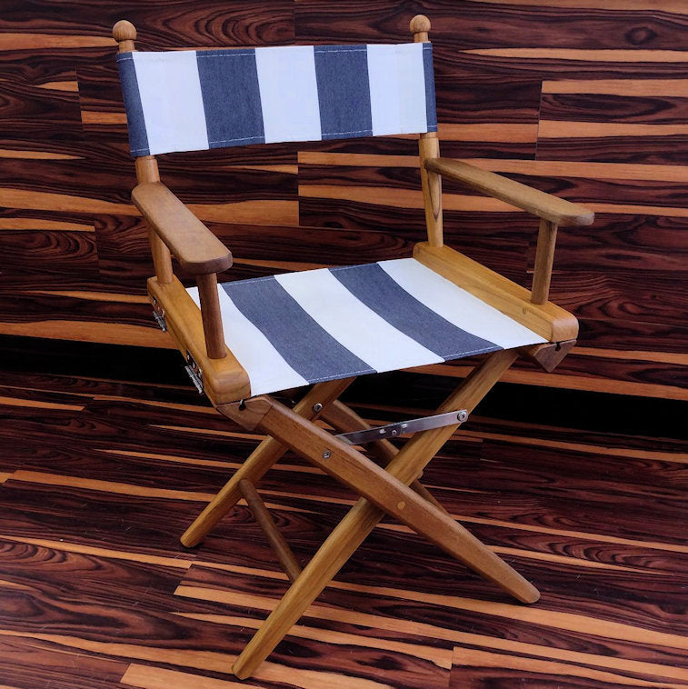Yachting Teak Collection Sunbrella® Stripe Director's Chair - Nautical Luxuries