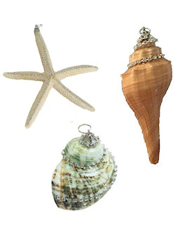 Poseidon's Jewels Swarovski Crystals Seashell Ornament Set