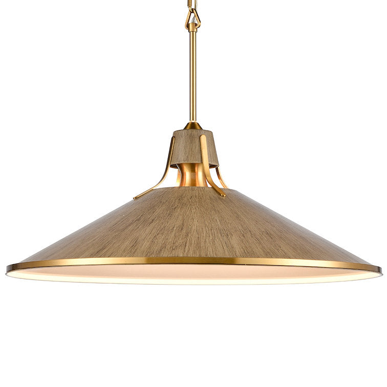 Coastal Chic Angled Shade Pendant/Corkwood