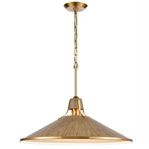 Coastal Chic Angled Shade Pendant/Corkwood