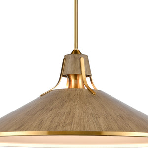 Coastal Chic Angled Shade Pendant/Corkwood